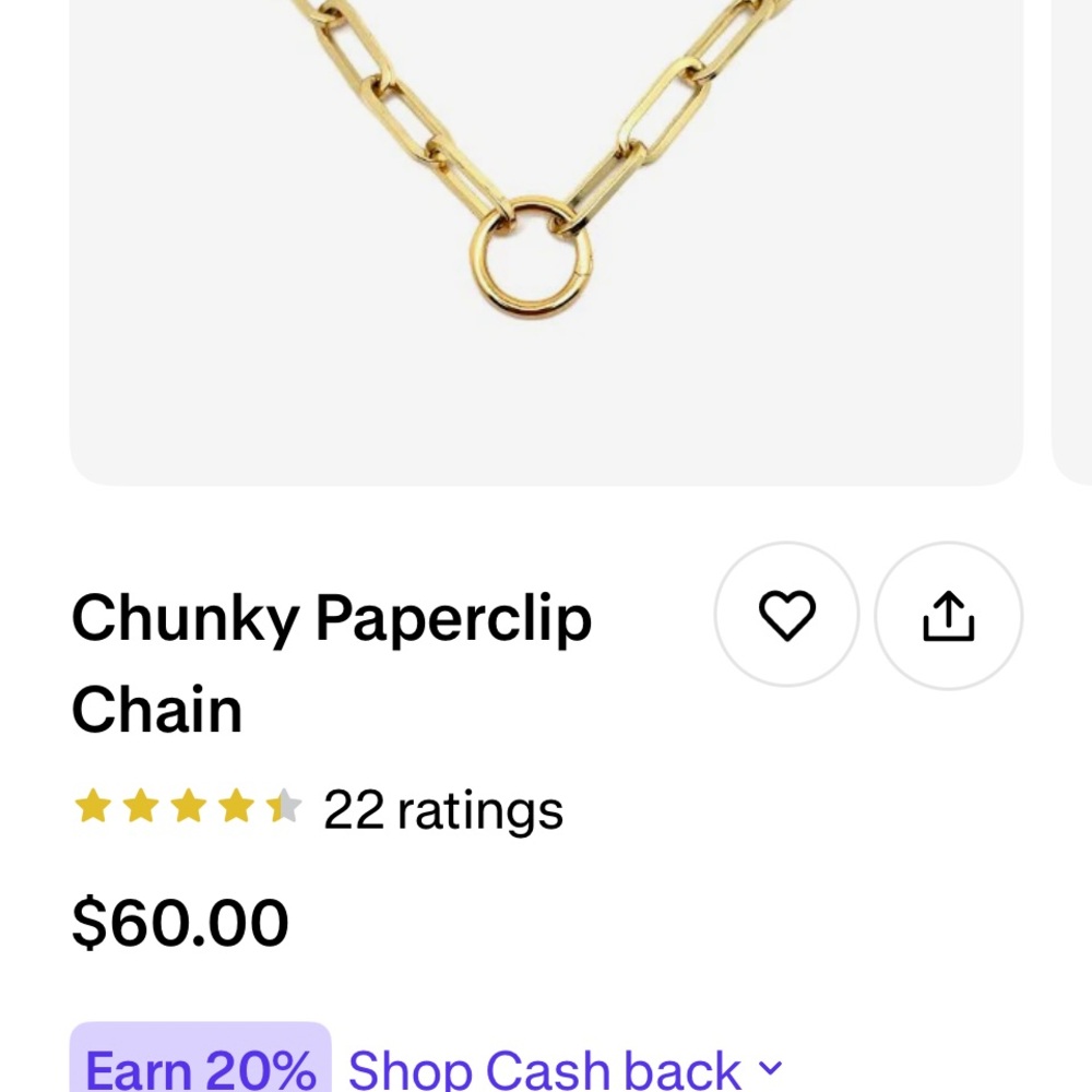 Link Gold Necklace with Green Pendant - Picture 5 of 5